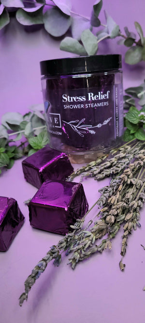Shower Steamers - Stress Relief (Lavender Mint) (6perJar) by Evolve Botanica