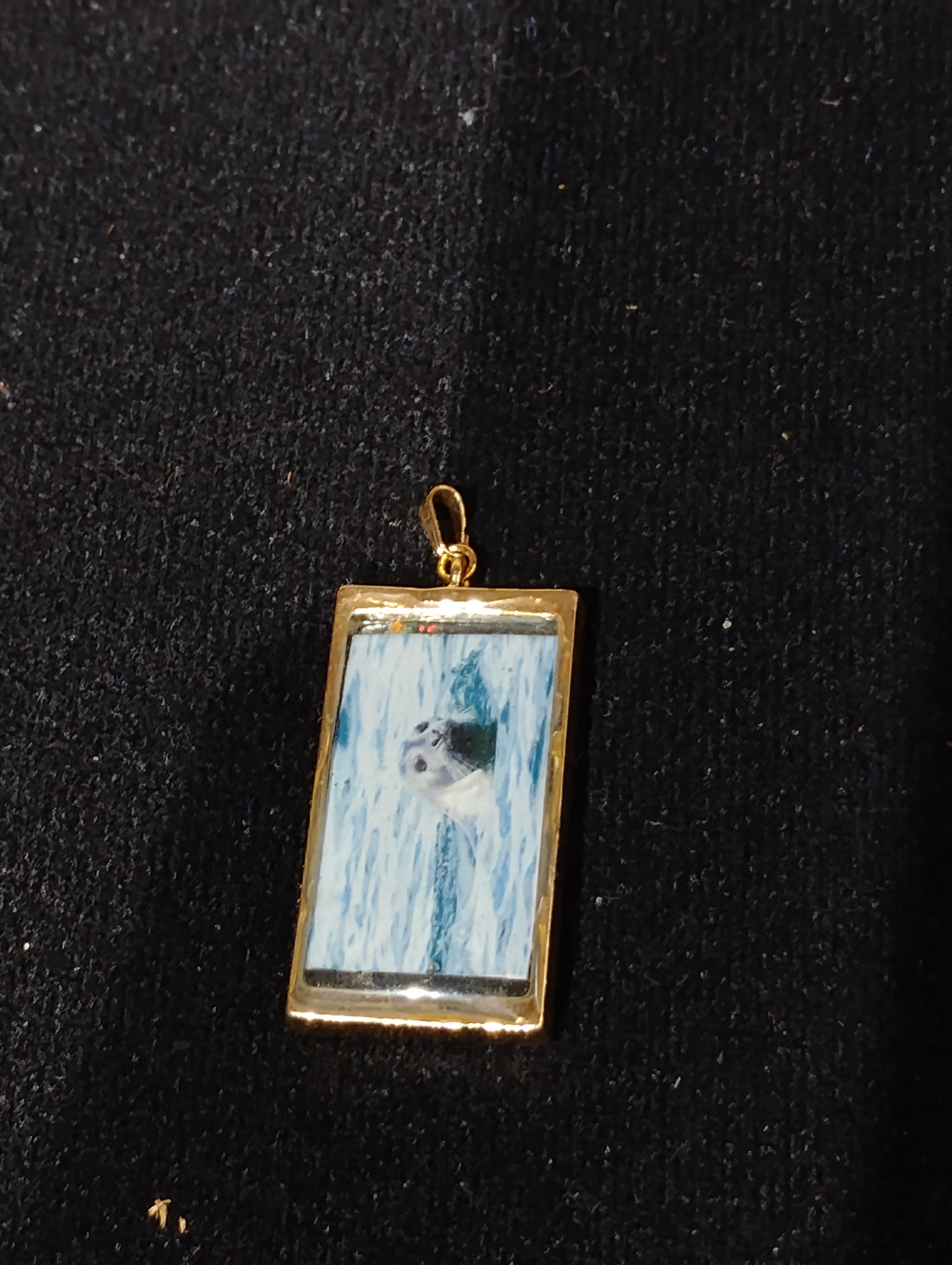 Rectangle Seal Photo Pendant