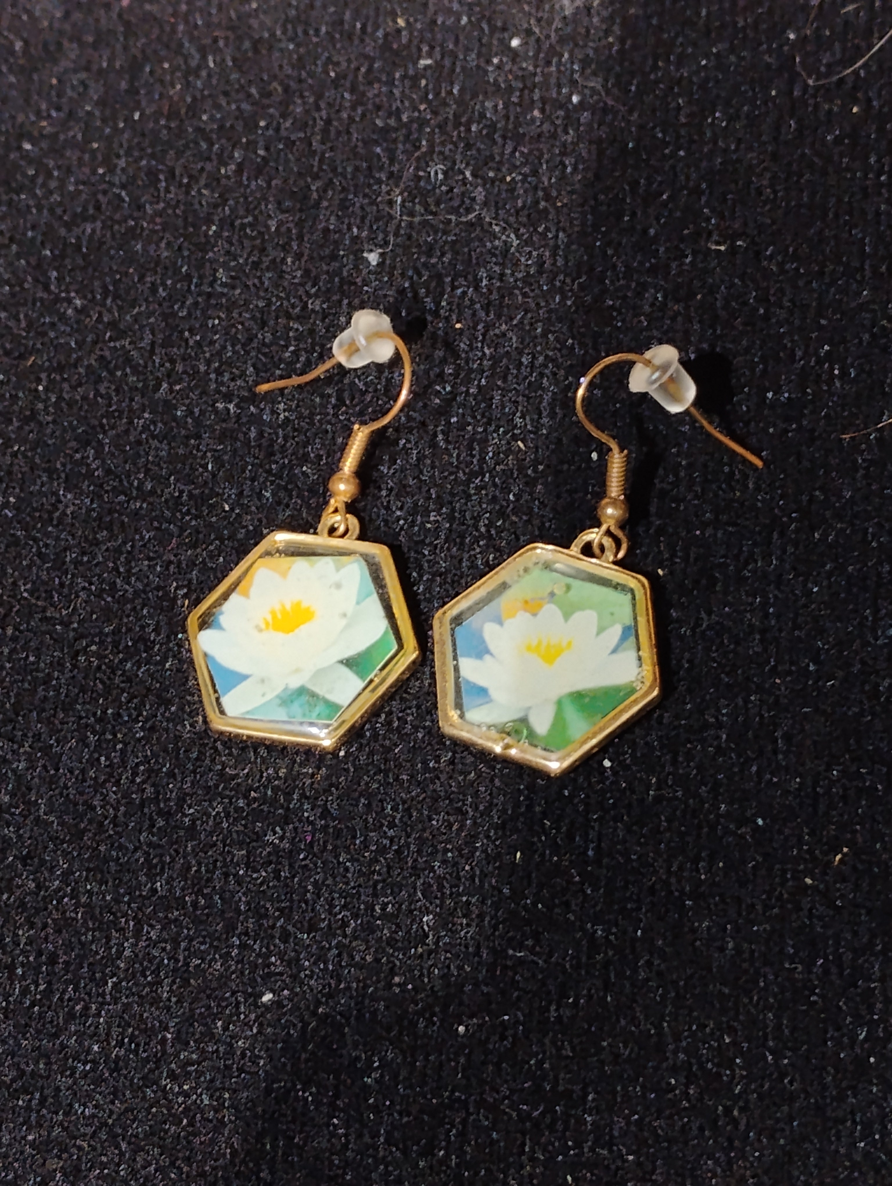 Water Lily Photo Earrings