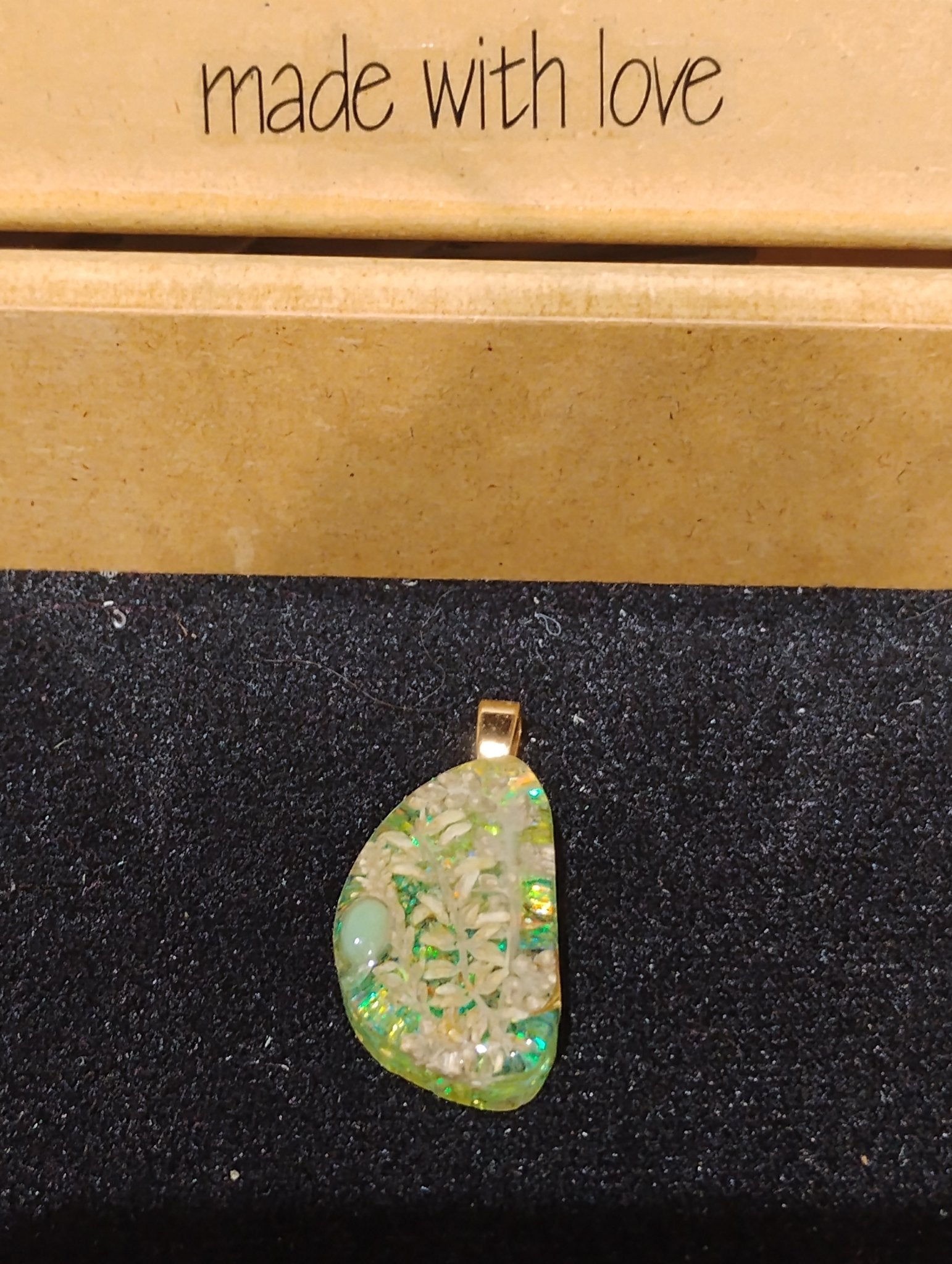 D Shaped Flower/Fern Pendant w Gemstone or Pearl