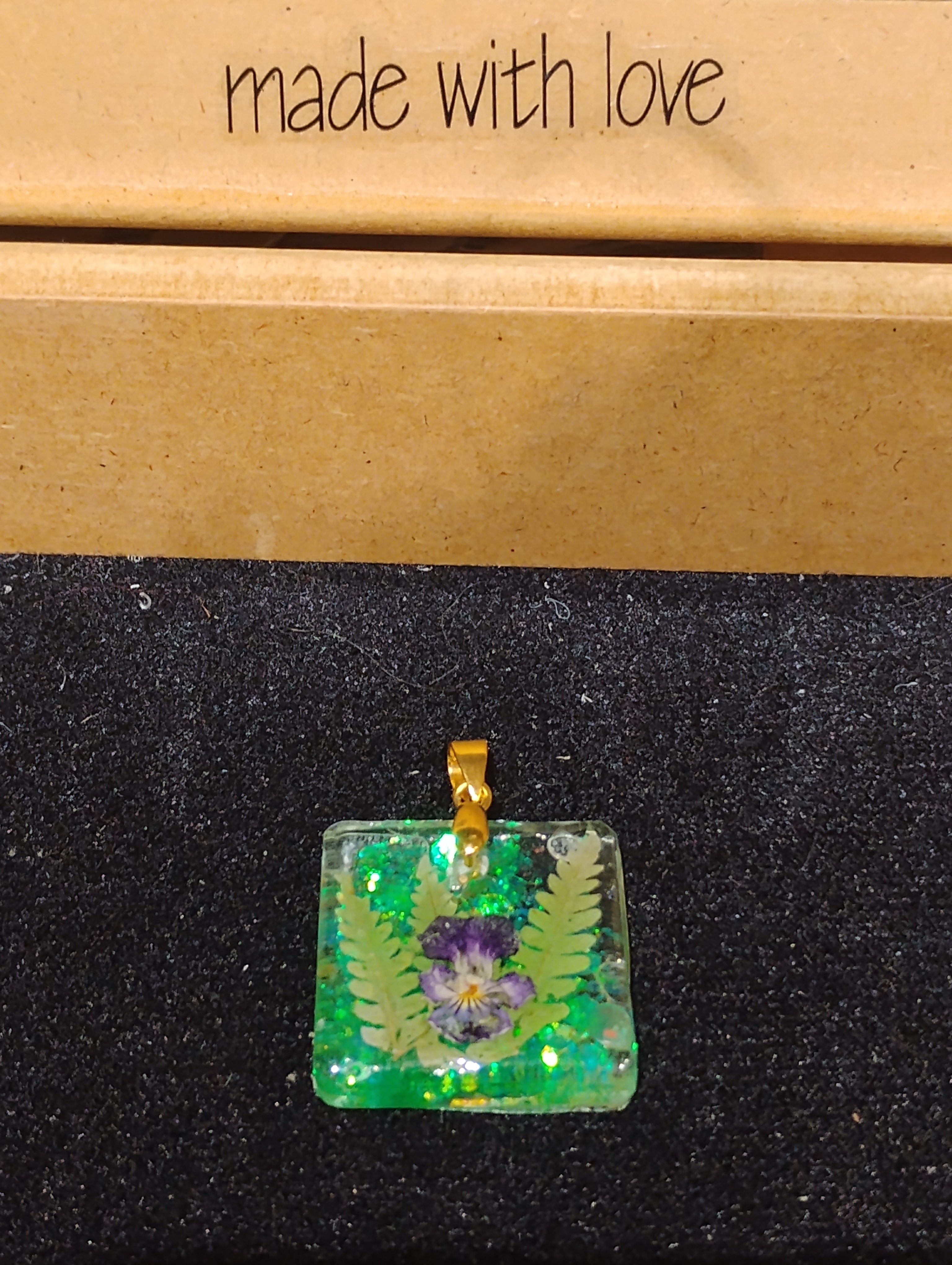 LG Square Flower/Fern Pendant