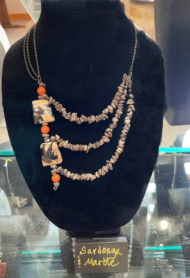 Sardonyk and Marble Necklace