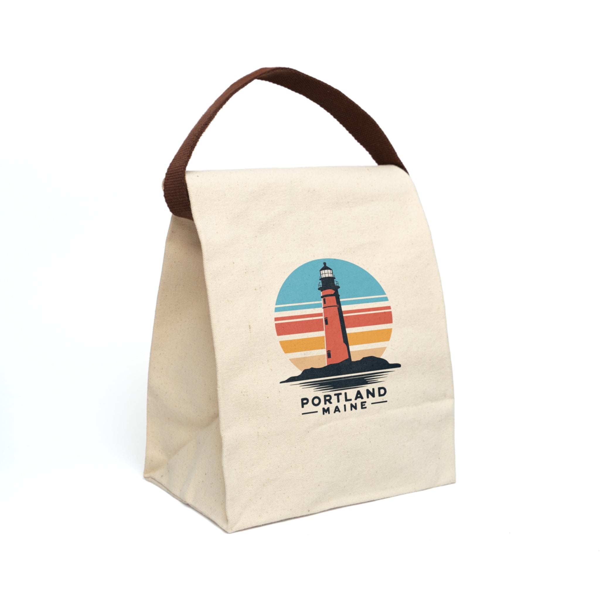 Portland Maine Retro Canvas Lunch Bag