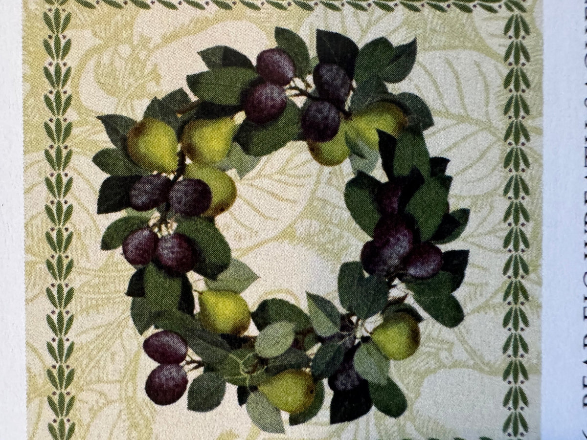 Fig\Pear Wreath Coaster set of two 4.25"x4.25"