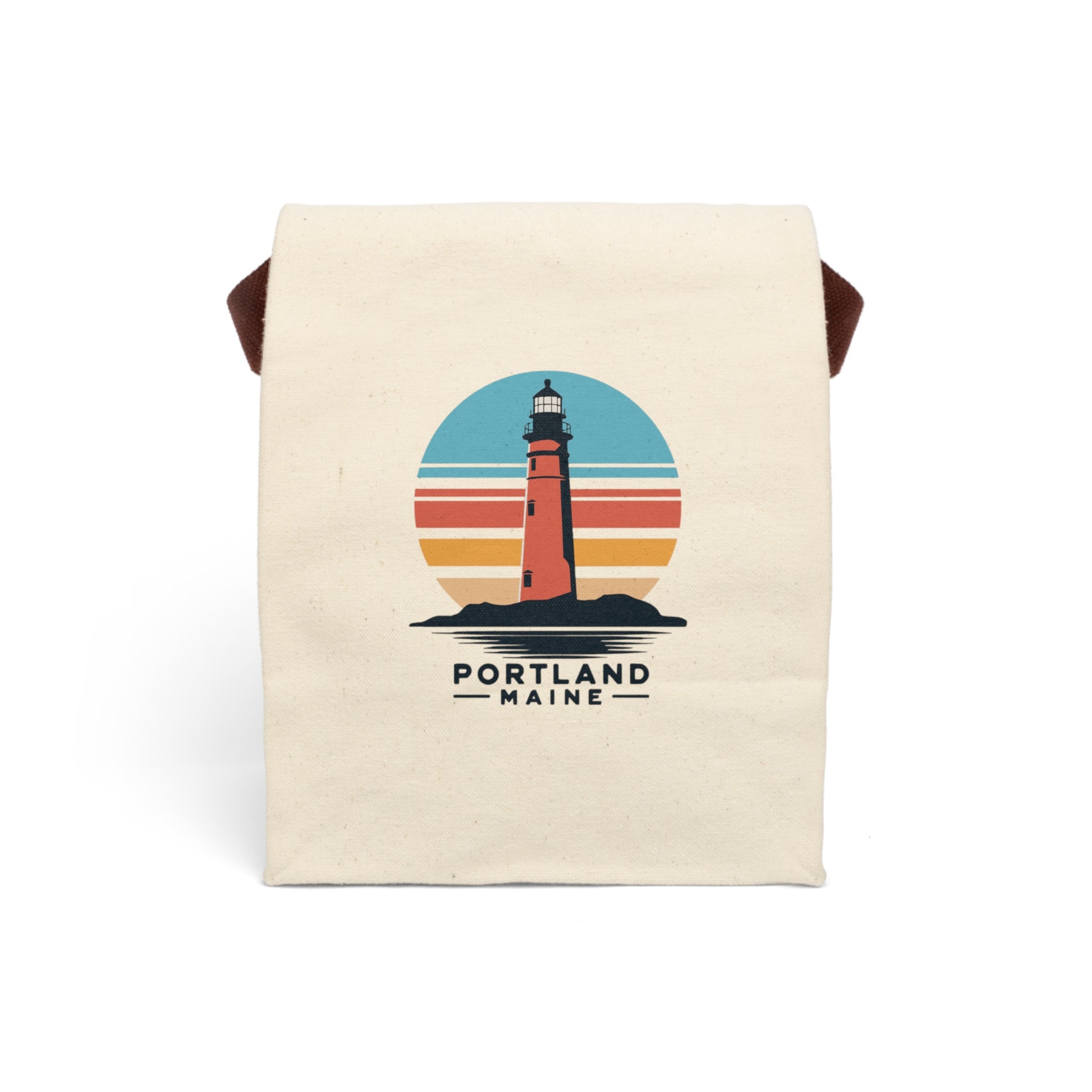 Portland Maine Retro Canvas Lunch Bag