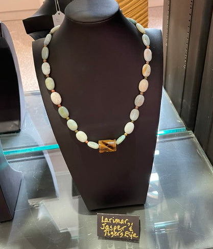 Larimar, Jasper & Tiger’s Eye Necklace
