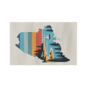 State of Maine Retro Design Tea Towel - Microfiber by Printify