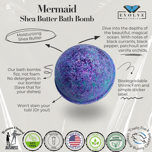 Natural Bath Bomb handmade - Mermaid by Evolve Botanica