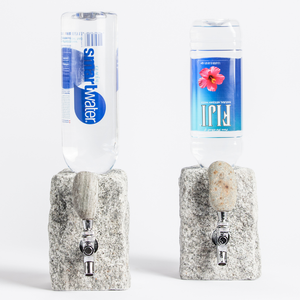 Stone Drink Dispenser: Gray / Stainless by Funky Rock Designs (F)