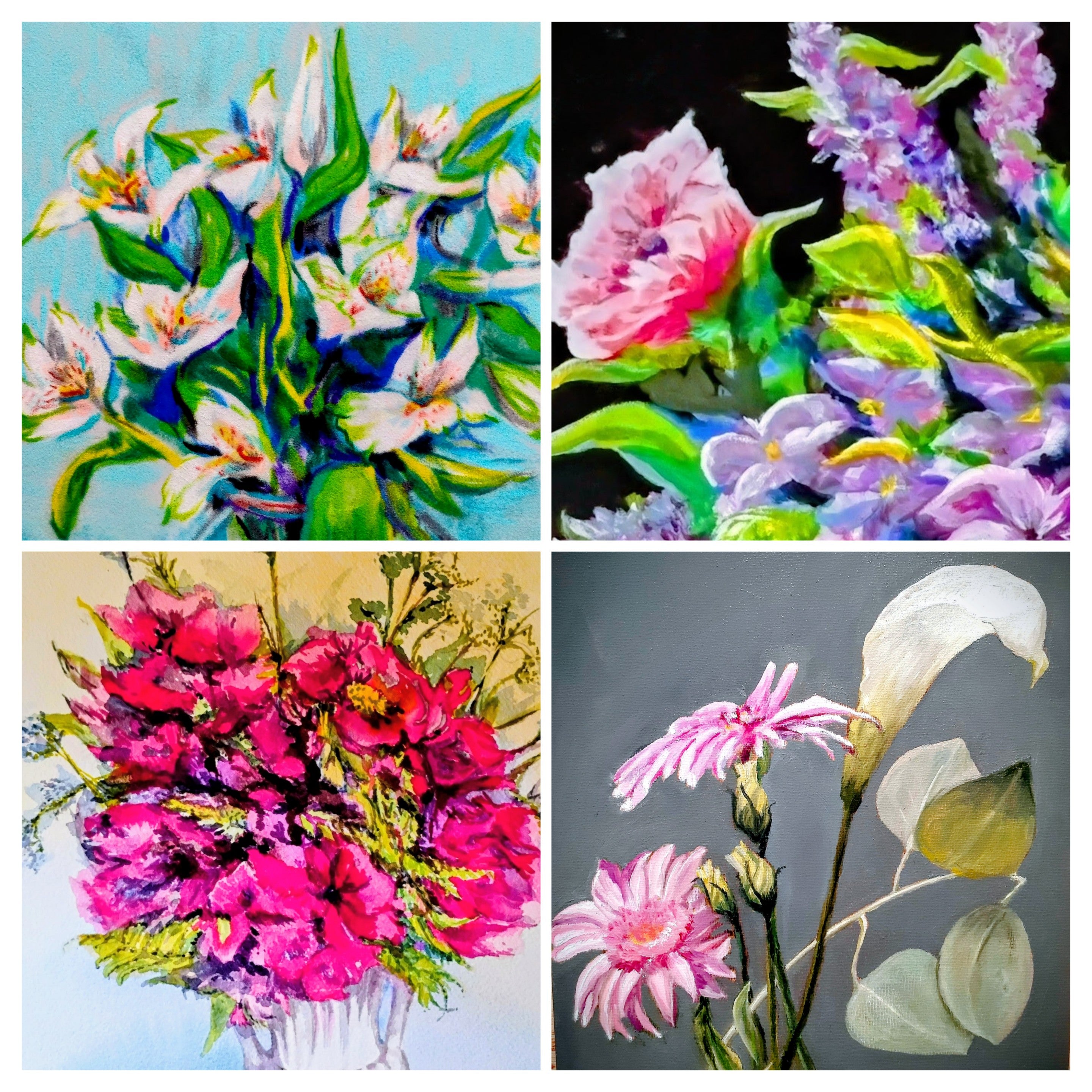 Floral paintings gift wrap