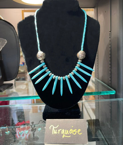 Turquoise Fringe Necklace