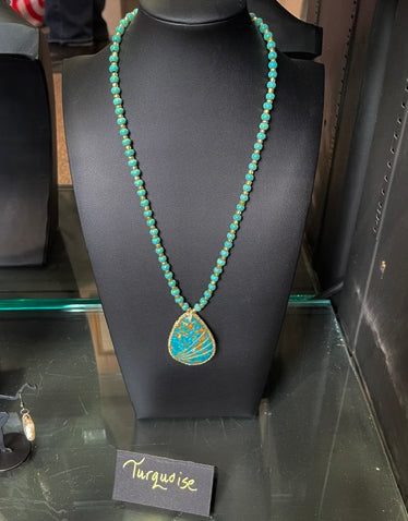 Turquoise Teardrop Pendant Necklace