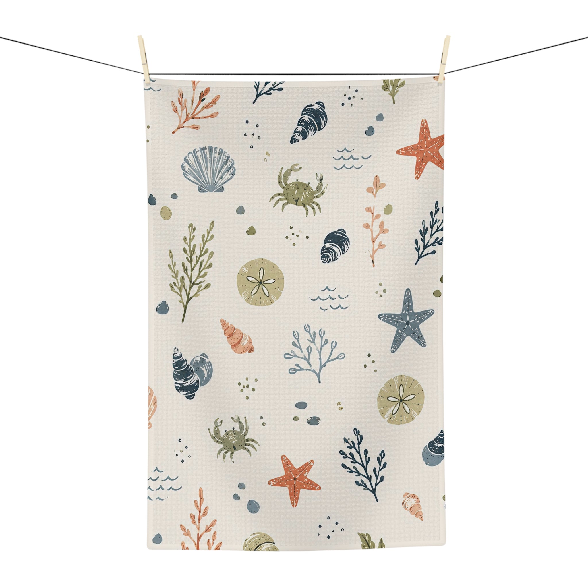 Maine Dockside Microfiber Tea Towel — Coast Sea Life Kitchen Towel