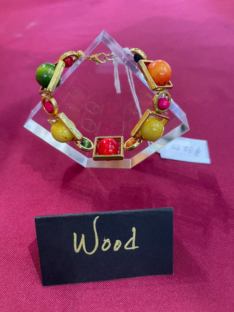 Wood & Gemstone Bracelet