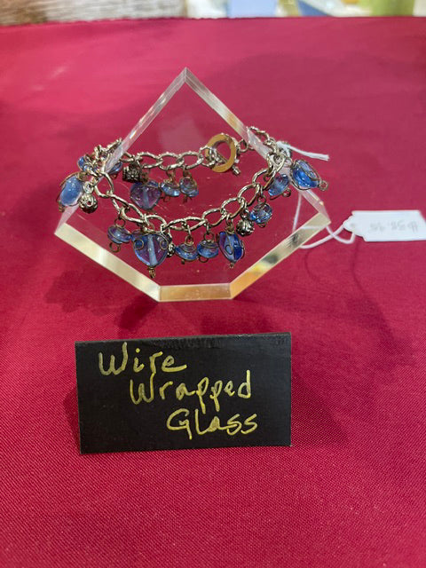 Wire-Wrapped Glass Bracelet