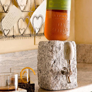 Stone Drink Dispenser: Gray / Stainless by Funky Rock Designs (F)