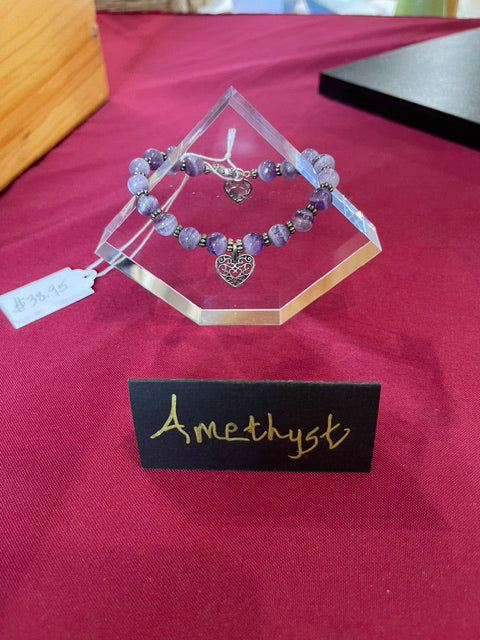 Amethyst Heart Bracelet