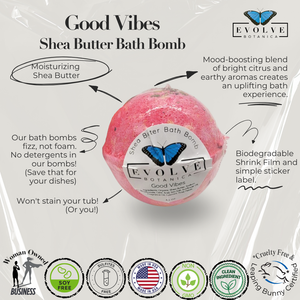 Natural Bath Bomb handmade - Good Vibes - by Evolve Botanica