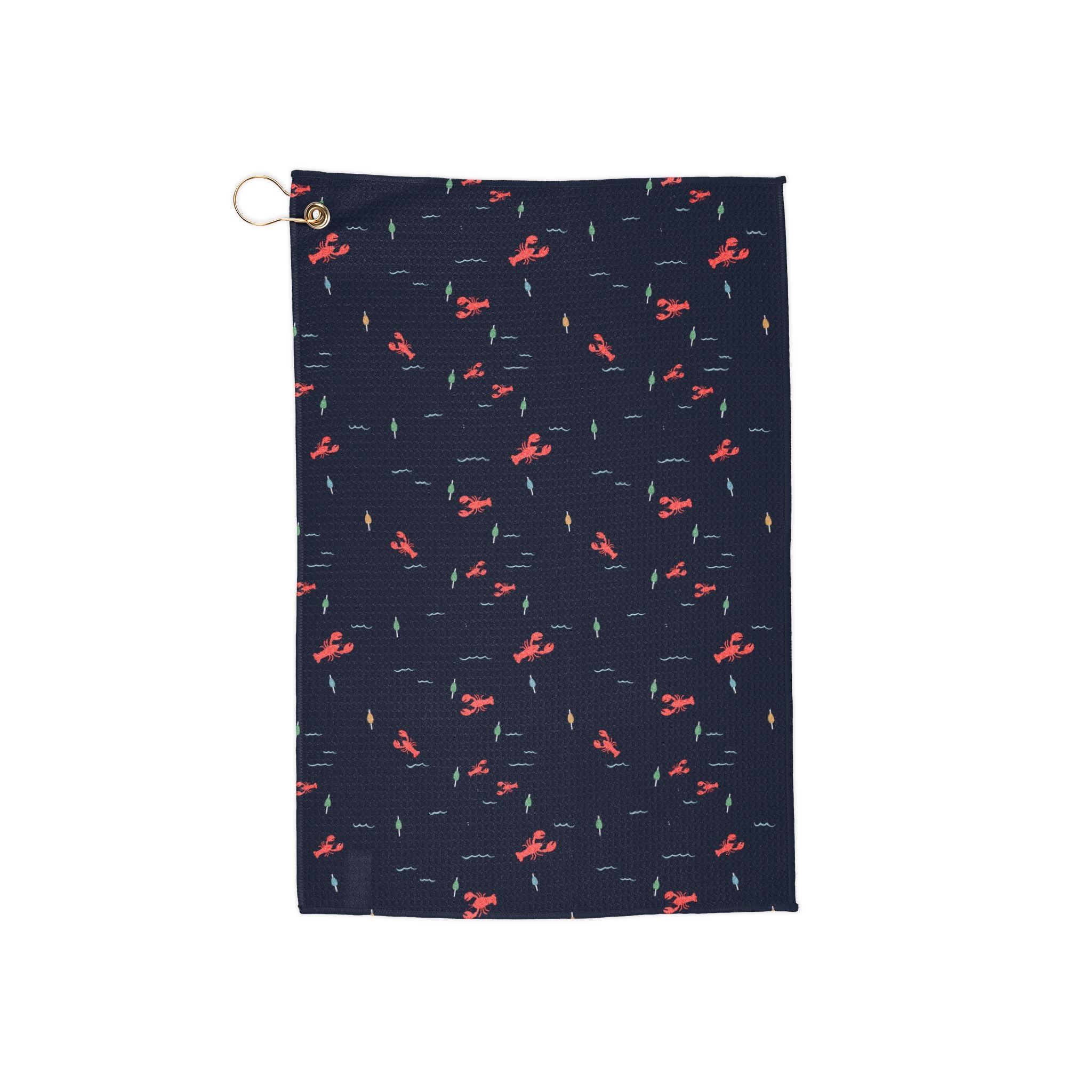 Maine Lobster & Buoys Golf Towel — Nautical Golf Accessory