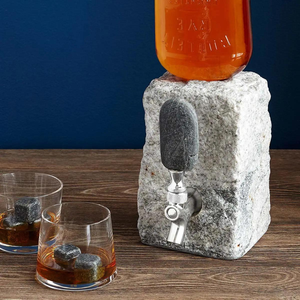 Stone Drink Dispenser: Gray / Stainless by Funky Rock Designs (F)