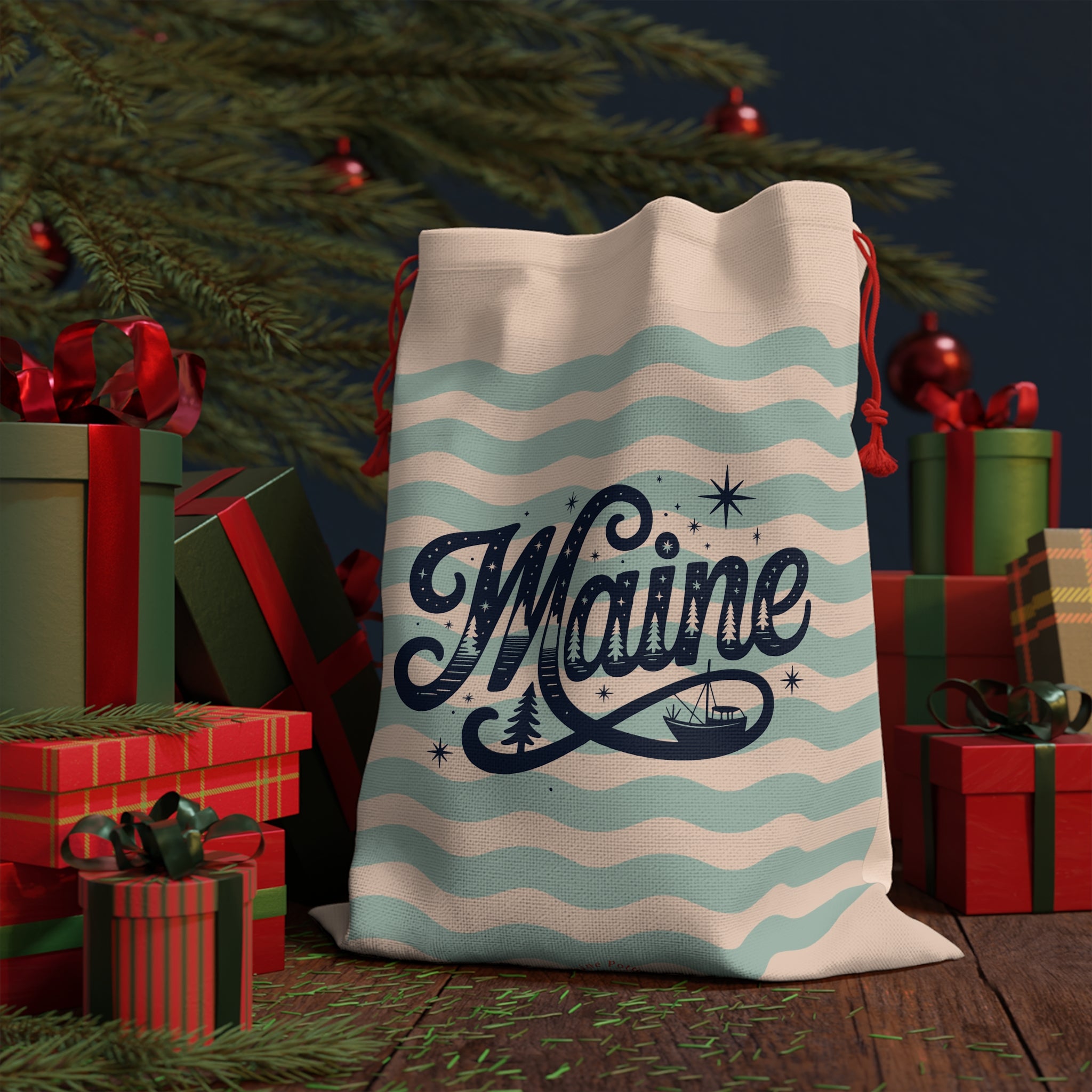 Maine Drawstring Gift Bag