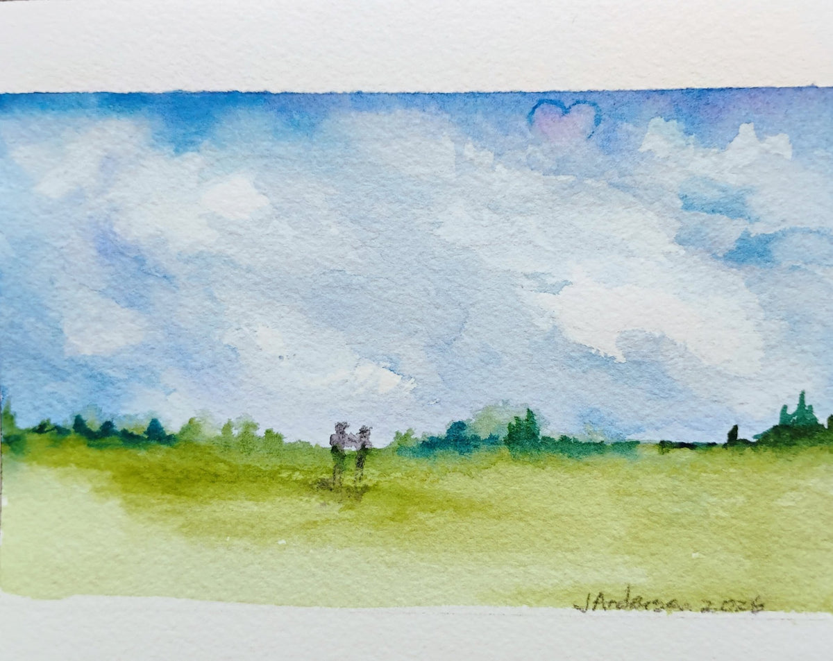 Small original watercolor by Joyce Maura Anderson