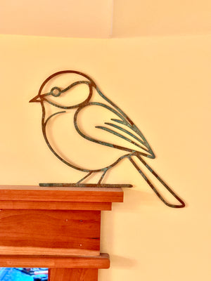 Chickadee in Copper — Hand-Worked Patina Wall Art (9 × 12) by This Rad Life