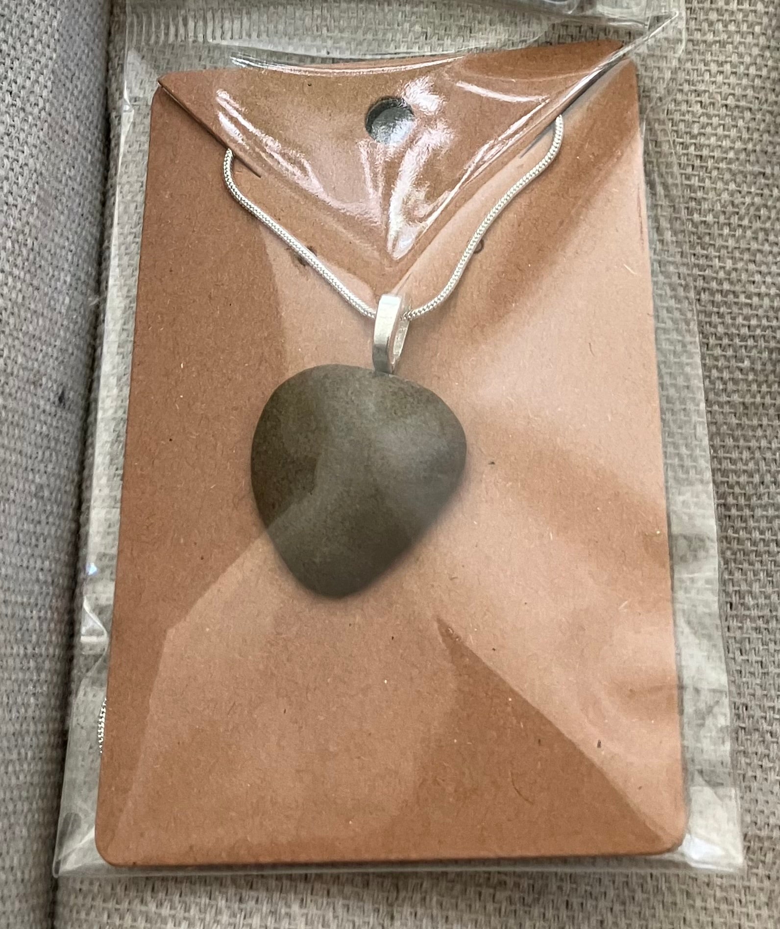 Heart stone earrings-dark clay colored
