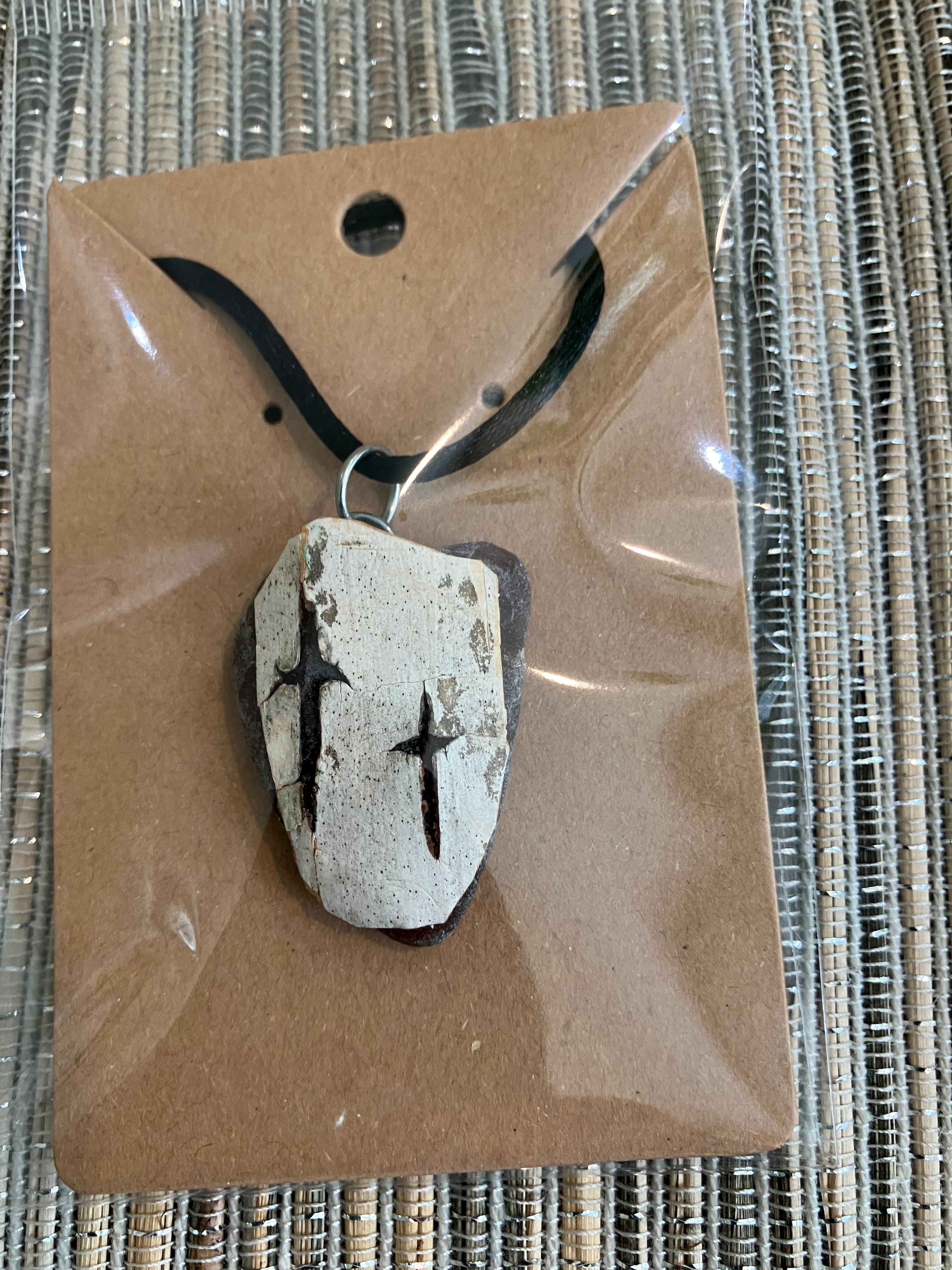 Birch on sea glass necklace