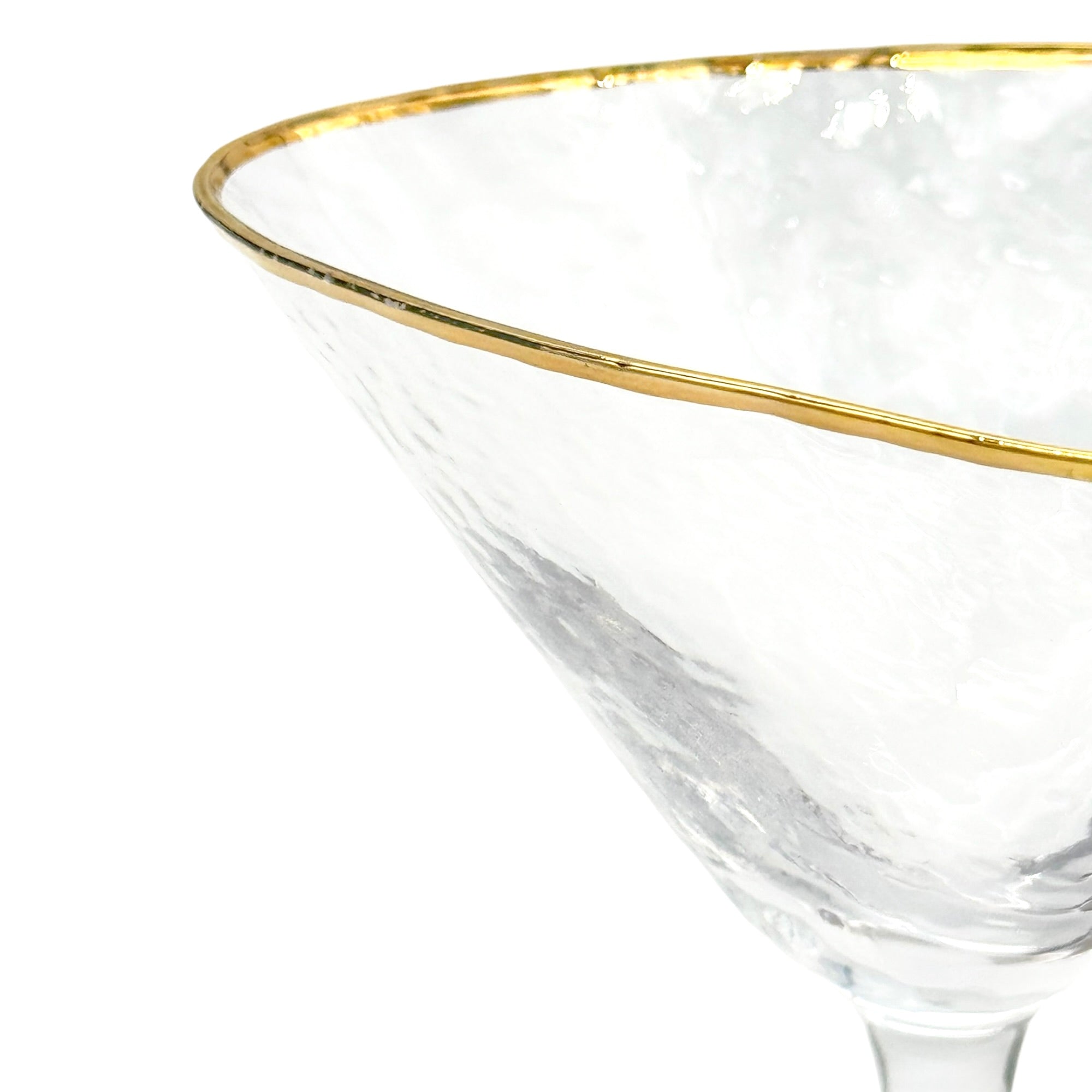 Triangular Gold & Silver Rim Martini Glass by Zodax
