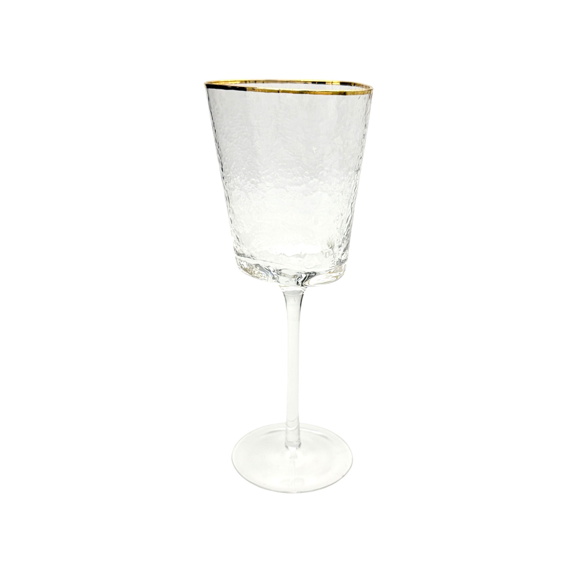 Triangular Gold & Silver Rim Wine Glass