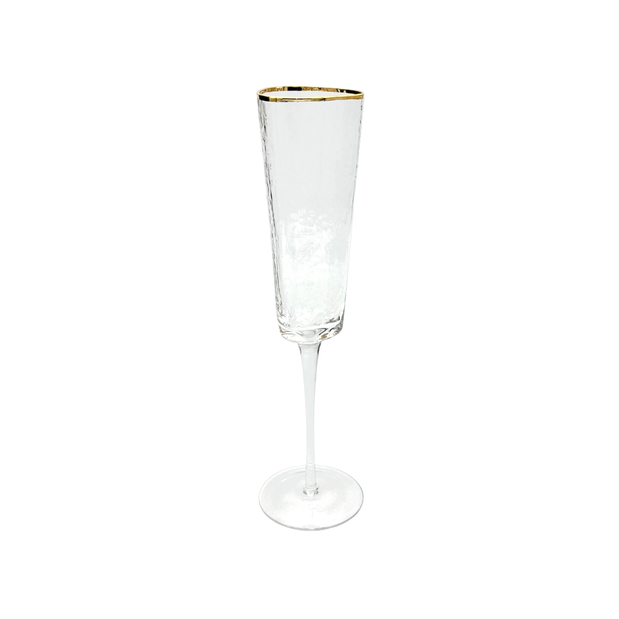 Triangular Gold & Silver Rim Champagne Flute