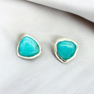 Amazonite Stud Earrings by Morgan McGeehan Designs