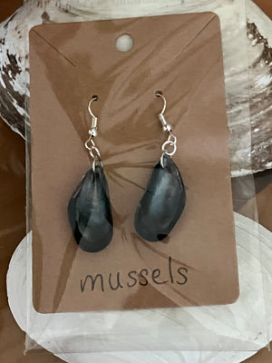 Mussel shell earings by Tonya Arnold
