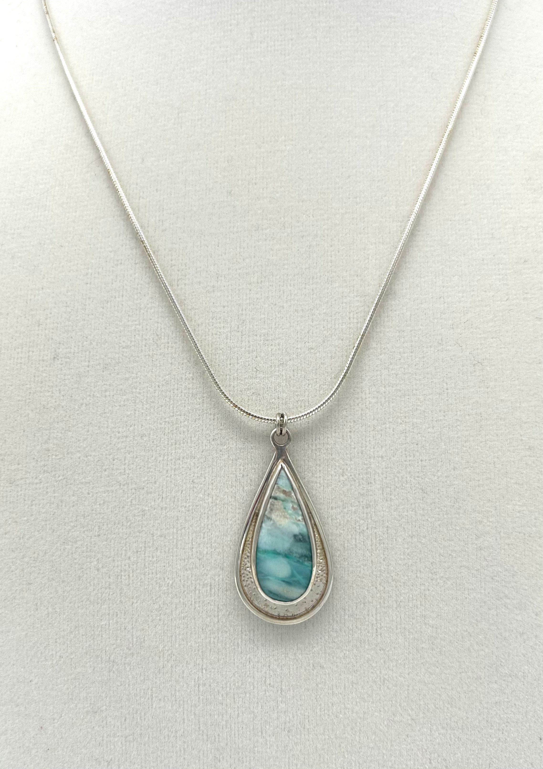 Lavender Turquoise Wave Pendant