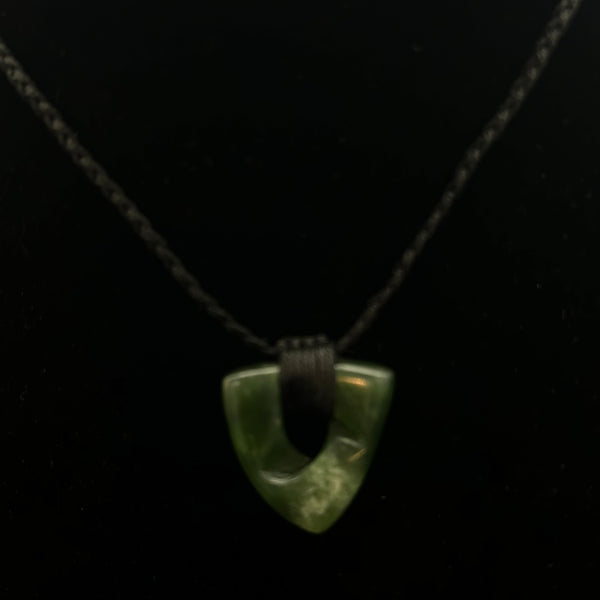 Kahotea Pounamu Nephrite Jade Mobius with Adjustable Cord by Joe Foster