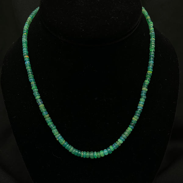 Green Ethiopian Opal Necklace by Nance Trueworthy