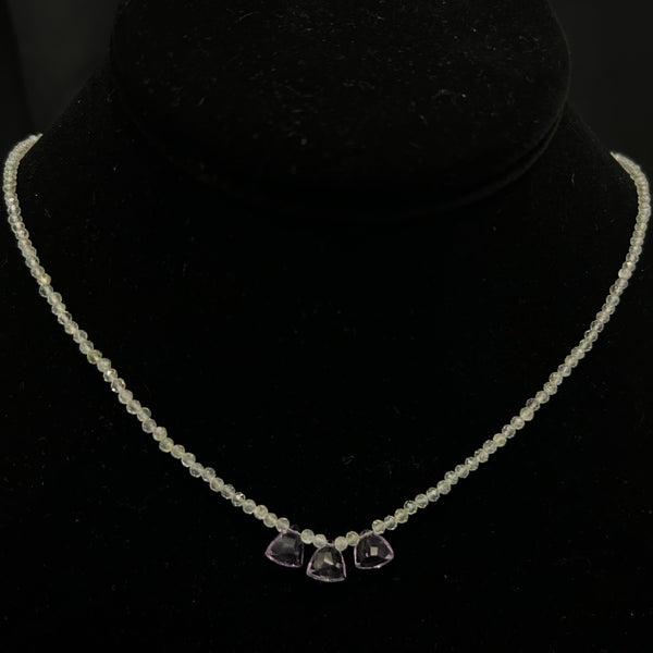 Yellow Quartz Necklace w/ Pink Amethyst by Nance Trueworthy
