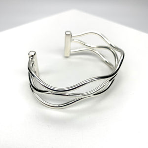Triple Wired Cuff Bracelet S.S. by Zina Sterling Silver