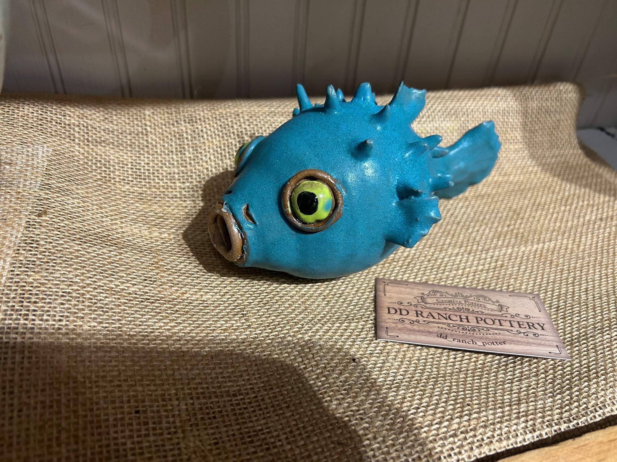 Turquoise puffer 1