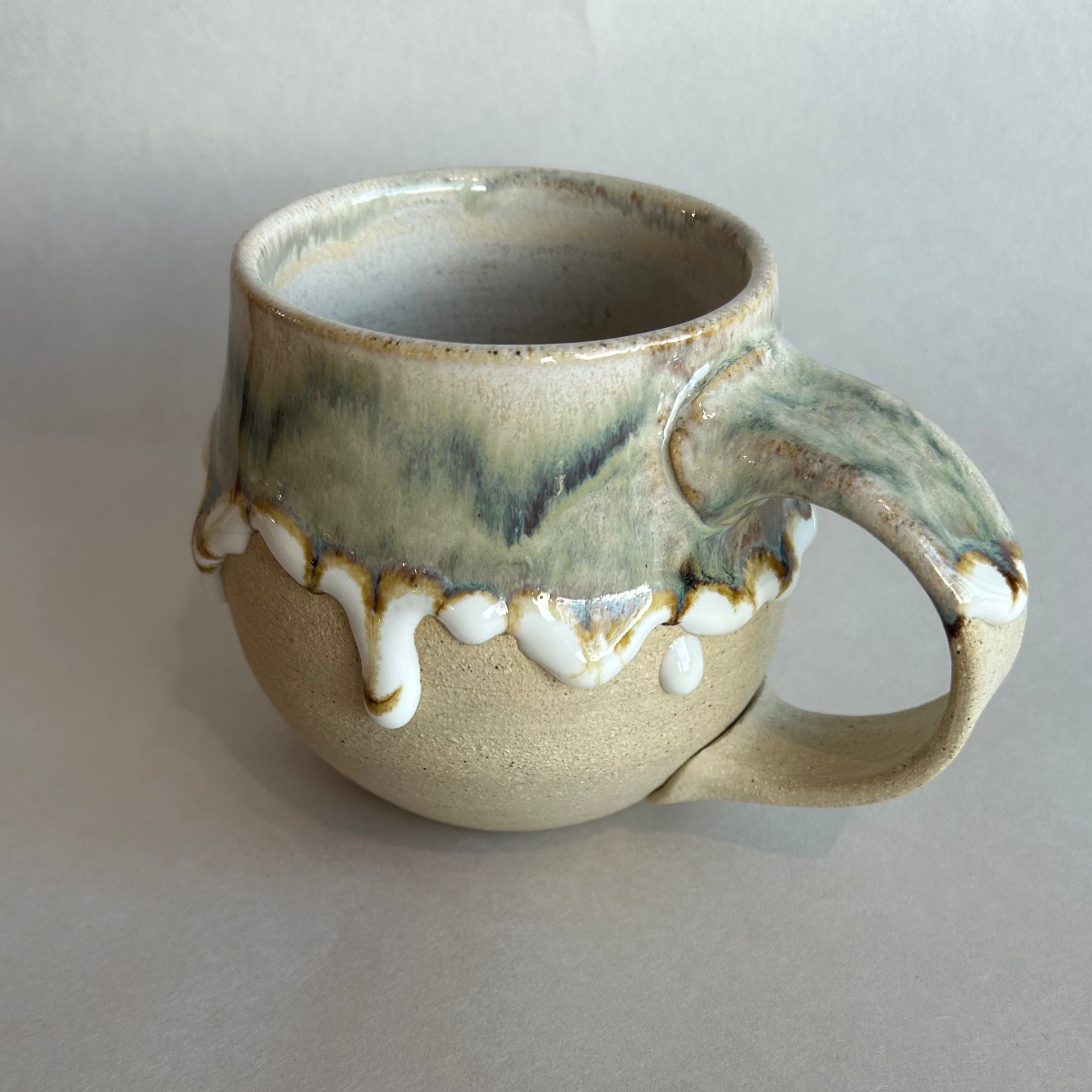Gray Green Gold Drip Mug