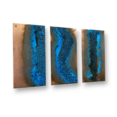 Small Copper Galaxy Triptych I by Rachel K DeLong