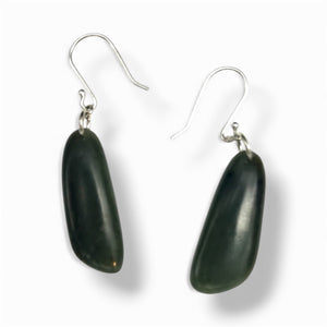 Kawakawa Pounamu Drop Nephrite Jade Earrings by Joe Foster