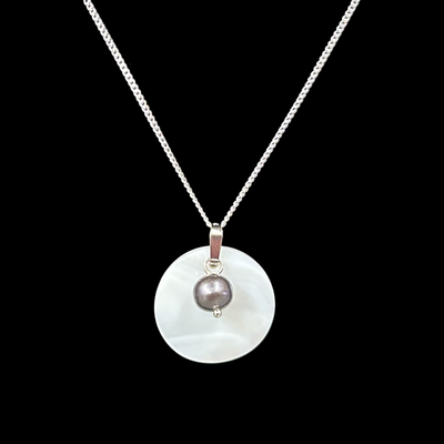 Mother of Pearl and Peacock Pearl Necklace by Joe Foster