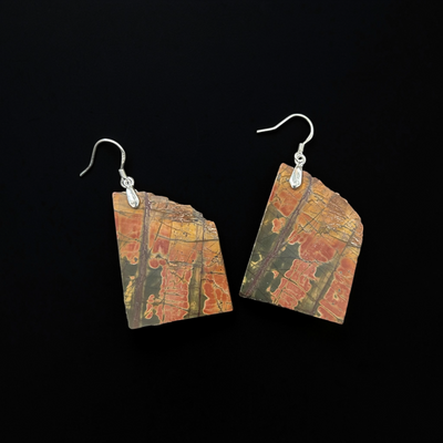 Picasso Jasper Freeform Earrings by Joe Foster