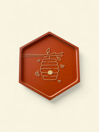 Honey Bee Hexagon Wall Art