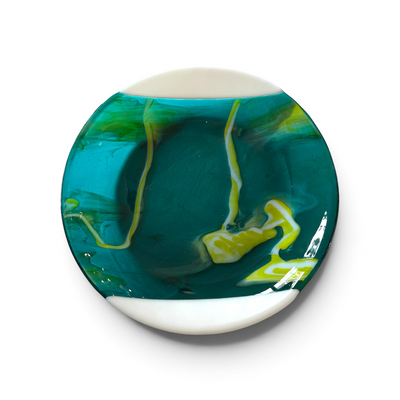 Teal Circle Serving Bowl