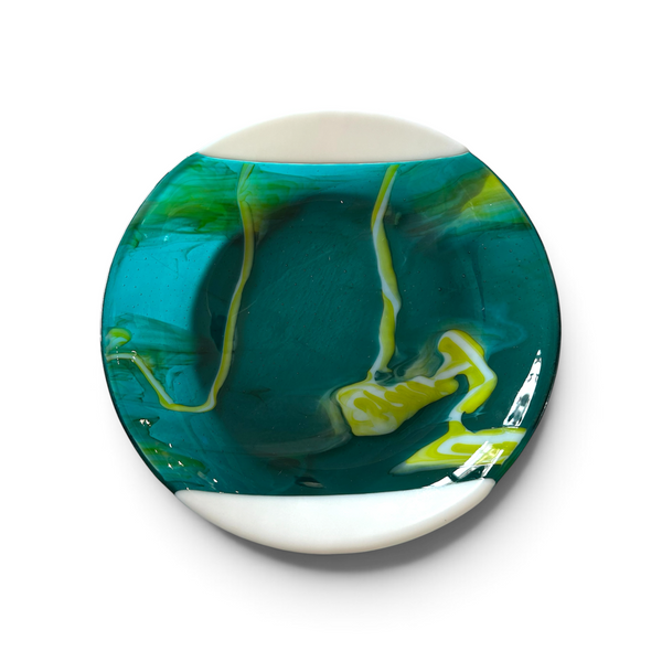 Teal Circle Serving Bowl