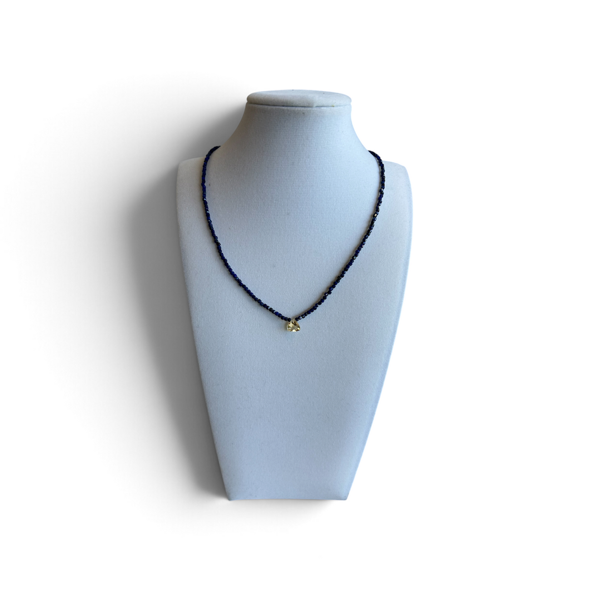 Square Lapis w/ Citrine Necklace