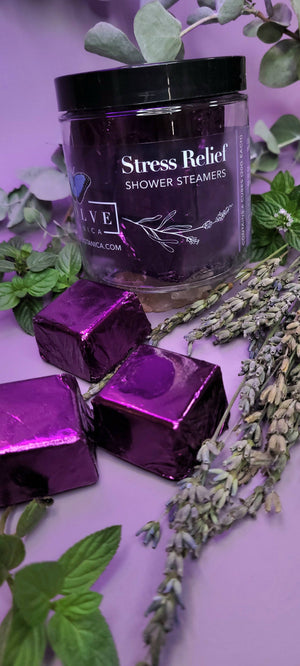 Shower Steamers - Stress Relief (Lavender Mint) (6perJar) by Evolve Botanica